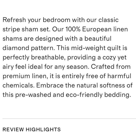 NWOT QUINCE European Linen Stripe Quilted Sham Set MIST stripe 1048 - Picture 6 of 9